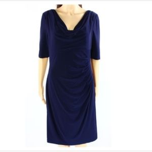 Lauren Ralph Lauren Matte Jersey Cowl Neck Dress